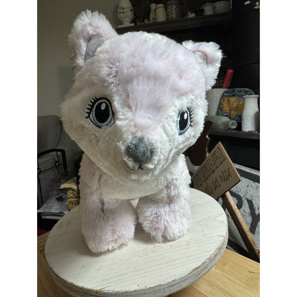 Build A Bear Arctic Frost Fox Merry Mission 15"x12" Lavender Purple Plush BABW